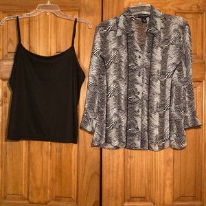 NWOT Vintage Moonlight Bay Sheer Top Blouse with Camisole Size XL